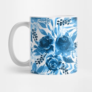 Blue peonies flowers pattern #2 Mug